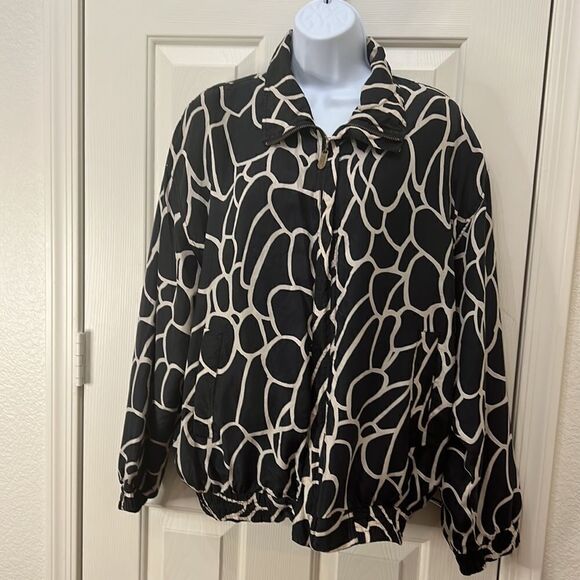 Fuda International Jacket Size Large 💯 Silk Woman’s Light Weight Zipper Front - Picture 2 of 12